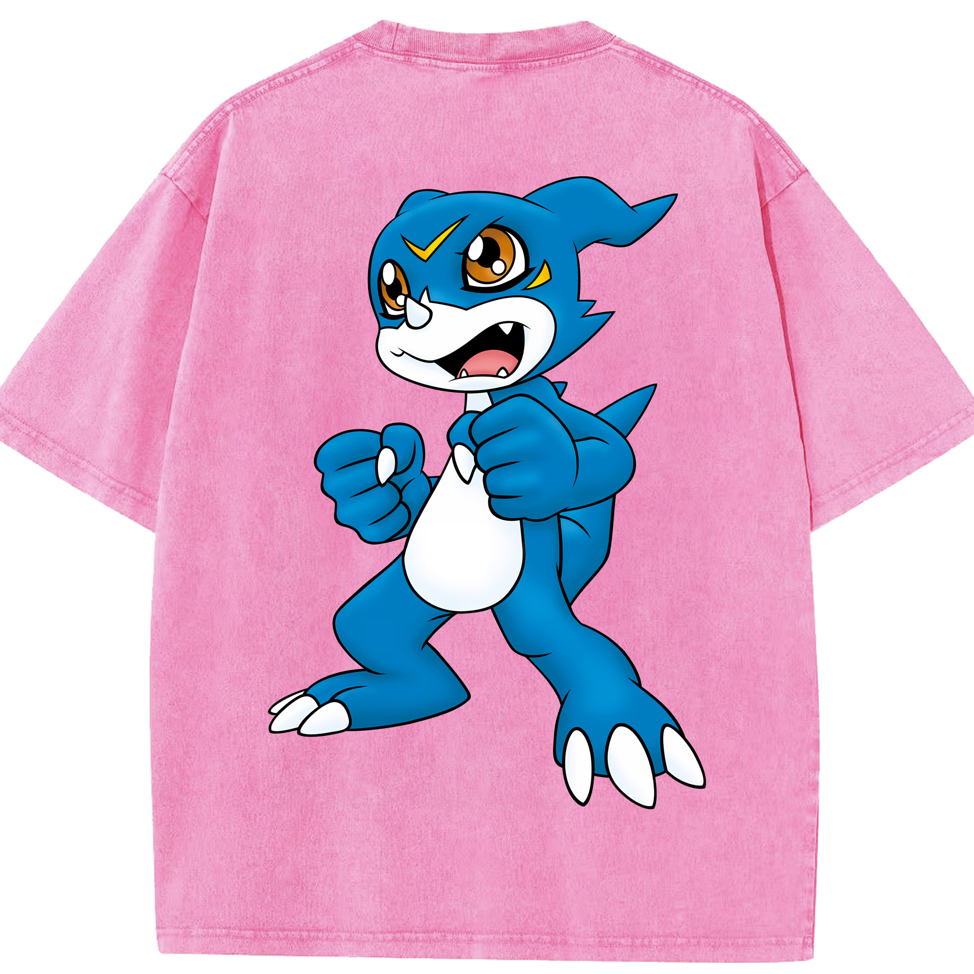 （画像用） Digimon デジタルモンスター/デジモン 綿100% ヴィンテージ風 半袖Tシャツ（背面プリント）